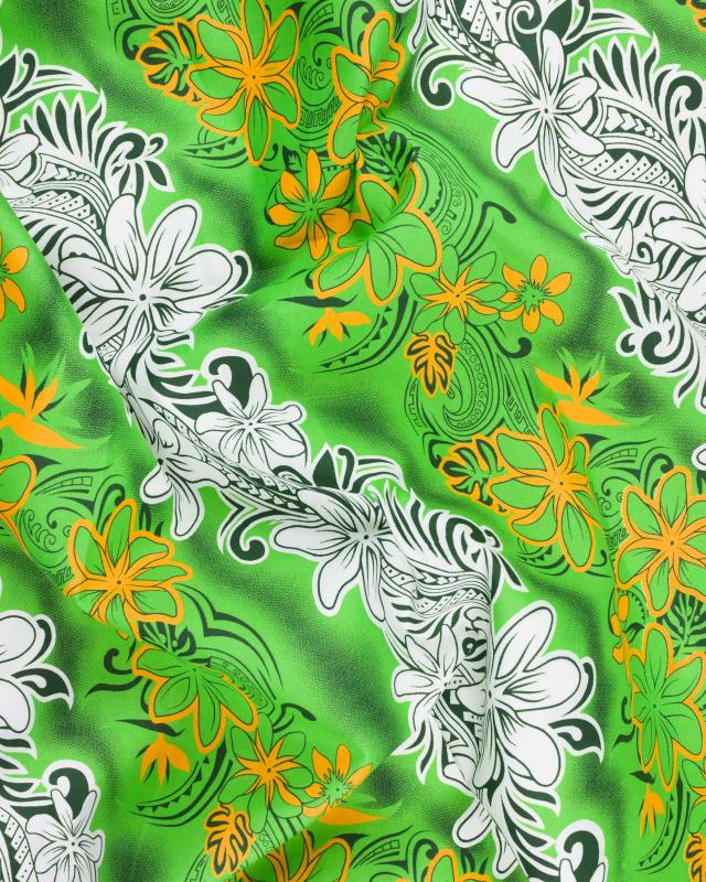 Polynesian fabric KARI Green - Tissushop